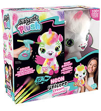 Airbrush Plush Bamse - 23 cm - DYI Neon Enhjørning