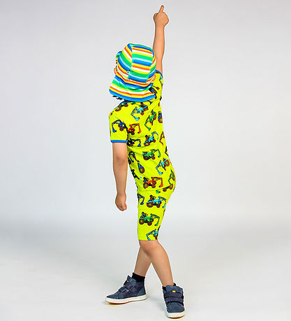 Småfolk Shorts - Bright Green m. Traktorer