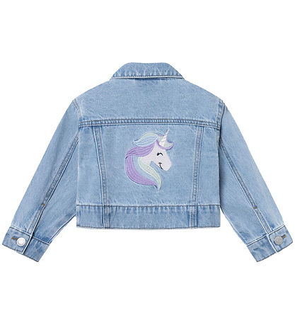 Name It Denimjakke - NmfConny - Light Blue Denim m. Enhjørning