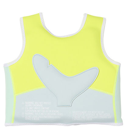 SunnyLife Svømmevest - Salty the Shark - 2-3 år - Aqua Neon Yel