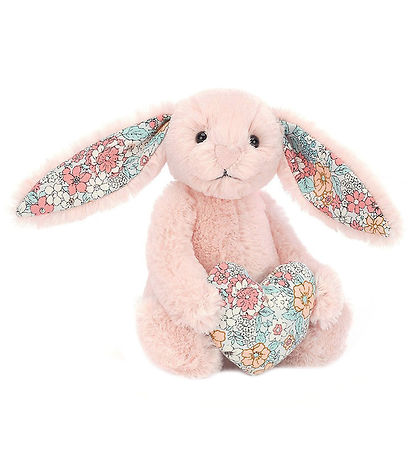 Jellycat Bamse - 15x8 cm - Blossom Heart Bunny - Blush 