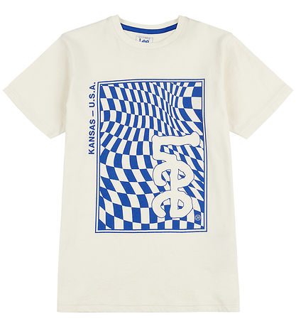 Lee T-Shirt - Checkerboard Graphic - White Asparagus