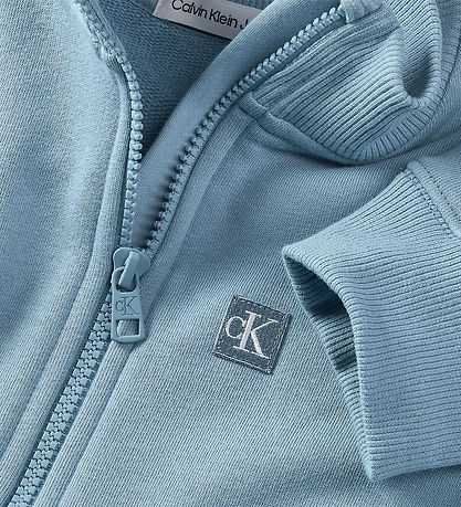 Calvin Klein Cardigan - Monogram Mini Badge - Faded Denim