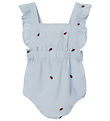 Name It Sommerdragt - NbfFerilla - Chambray Blue m. Mariehøner