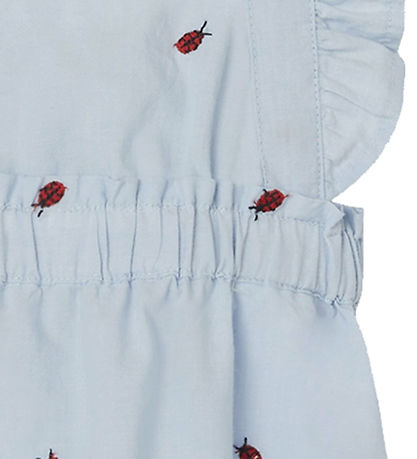Name It Sommerdragt - NbfFerilla - Chambray Blue m. Mariehøner