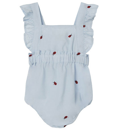 Name It Sommerdragt - NbfFerilla - Chambray Blue m. Mariehøner