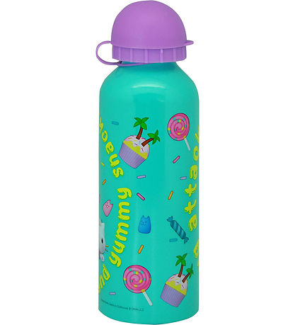 Gabby's Dollhouse Drikkedunk - 500 ml - Aluminum - Turkis/Lilla 