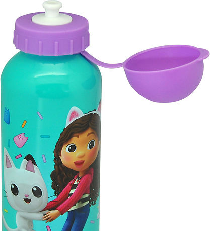 Gabby's Dollhouse Drikkedunk - 500 ml - Aluminum - Turkis/Lilla 