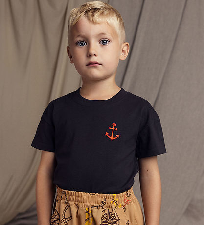 Mini Rodini T-shirt - Anchor Emb - Sort