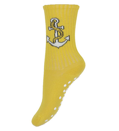 Mini Rodini Strømper - Anti Slip - 3-pak - Dolphin - Blå/Gul/Hvi