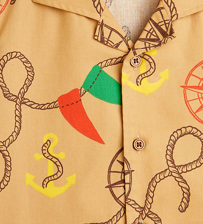 Mini Rodini Skjorte - Nautical Aop - Beige