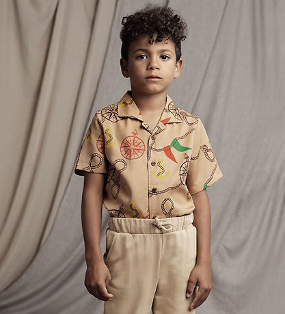 Mini Rodini Skjorte - Nautical Aop - Beige