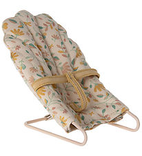 Maileg Miniature Skråstol - Micro - Beige m. Blomster