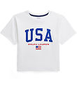 Polo Ralph Lauren T-shirt - Cropped - Hvid m. USA