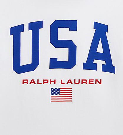 Polo Ralph Lauren T-shirt - Cropped - Hvid m. USA