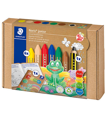 Staedtler Farvekridt m. Aktivitetsbog - Noris Junior - 7 stk.