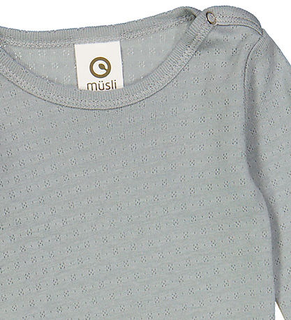 Müsli Body l/æ - Pointelle - Jasmin Blue