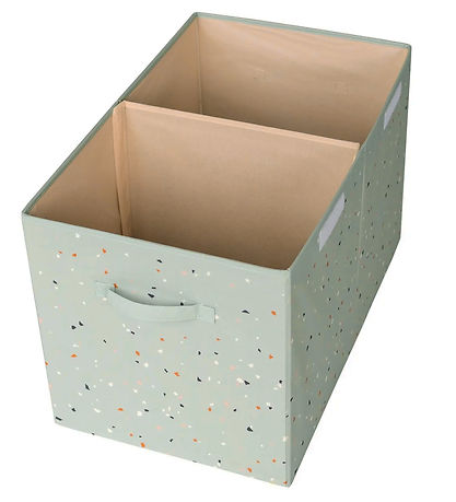3 Sprouts Opbevaringskasse m. Låg- 63x38x39 cm - Terrazzo/Grøn