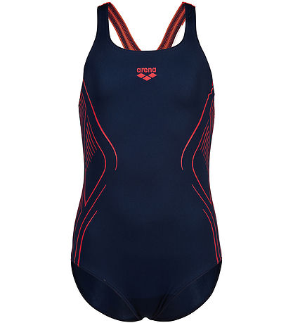 Arena Badedragt - Reflecting Pro Back - Navy/Bright Coral