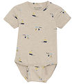 Minymo Body k/æ - Light Beige Melange m. Sejlbåde