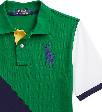 Polo Ralph Lauren Polo - Athletic Green m. Navy/Hvid