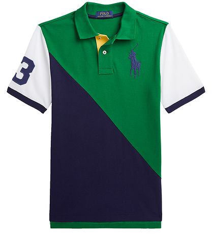 Polo Ralph Lauren Polo - Athletic Green m. Navy/Hvid