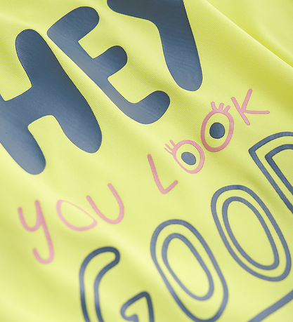Color Kids T-shirt - Polyester - Limelight m. Tekst