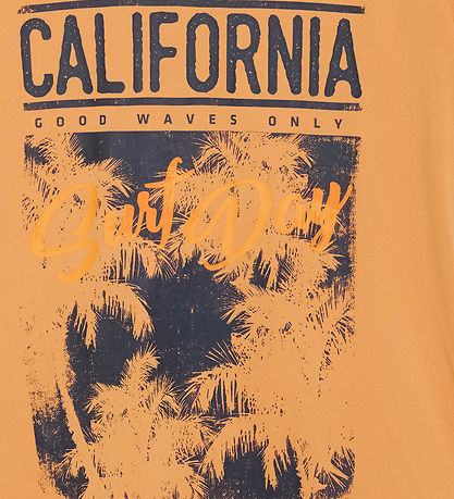 Color Kids T-shirt - Polyester - Tangerine m. Print