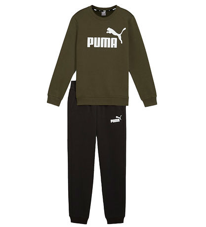 Puma Sweatsæt - Logo - Dark Olive/Sort