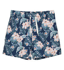 Color Kids Badeshorts - Deep Sea m. Palmeblade