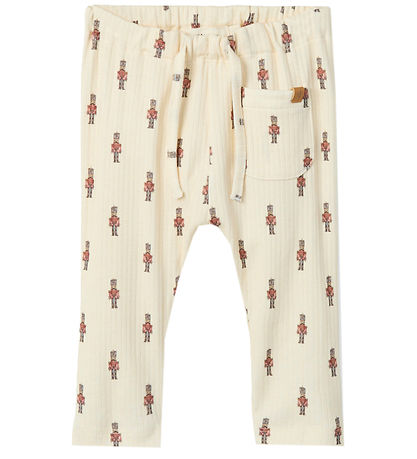 Lil' Atelier Bukser - Rib - NbmGio - Turtledove m. Tinsoldater