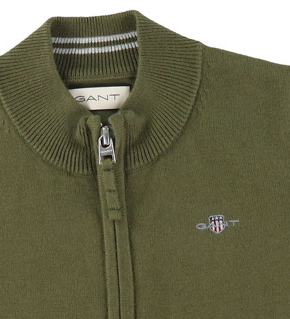 GANT Cardigan - Strik - Shield - Juniper Green