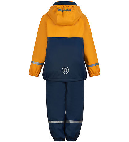 Color Kids Regntøj m. Seler/Fleece - PU - Cadmium Yellow/Navy