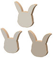 Cam Cam Træknager - 3-pak - 9,6x10x6,5 cm - Kanin