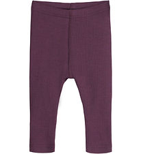 Hust and Claire Leggings - Rib - Uld - Lee - Plum Wine