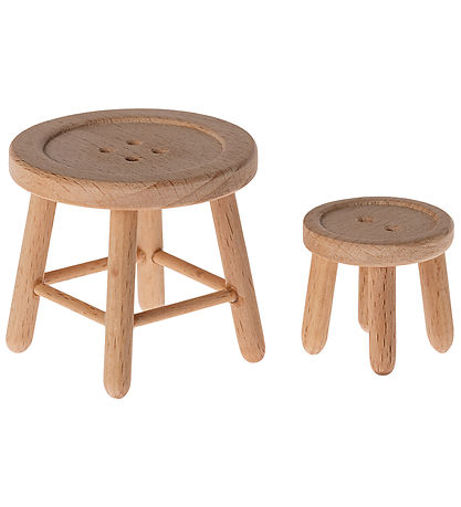 Maileg Miniature Bord/Taburet - Mus - Træ