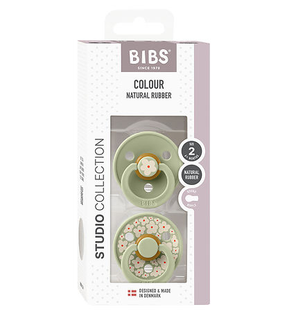 BIBS Colout Sutter - 2-pak - Str. 2 - Rund - Jasmine - Sage Mix