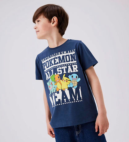 Name It T-shirt - Noos - NkmJust Pokemon - Dark Denim