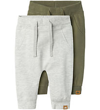 Name It Sweatpants - Noos - NbnTakki - 2-pak - Light Grey Melang