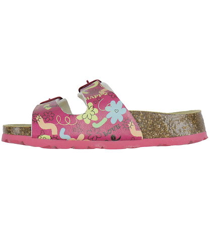 Superfit Sandaler - Fussbettpantoffel - Pink m. Print