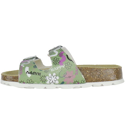 Superfit Sandaler - Fussbettpantoffel - Grøn m. Print