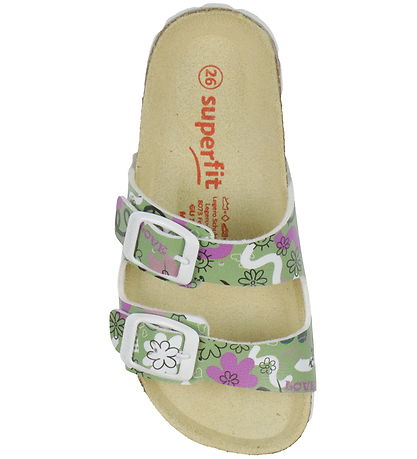 Superfit Sandaler - Fussbettpantoffel - Grøn m. Print