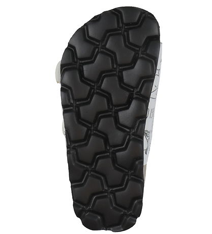 Superfit Sandaler - Fussbettpantoffel - Hvid/Sort m. Print