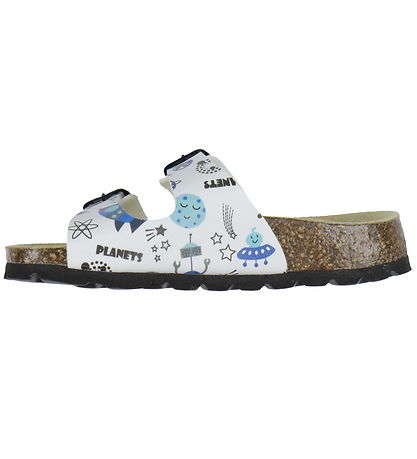 Superfit Sandaler - Fussbettpantoffel - Hvid/Blå m. Rumtema