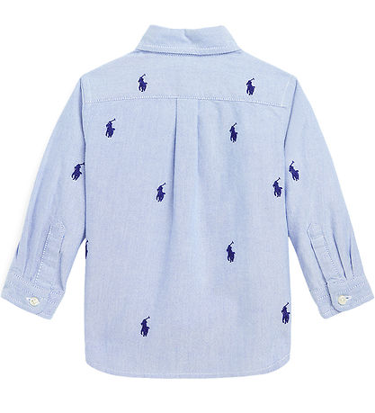 Polo Ralph Lauren Skjorte - Lyseblå/Navy m. Logoer