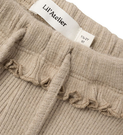 Lil' Atelier Leggings - Strik - Rib - NmfSophia - Travertine/Mel
