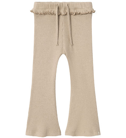 Lil' Atelier Leggings - Strik - Rib - NmfSophia - Travertine/Mel
