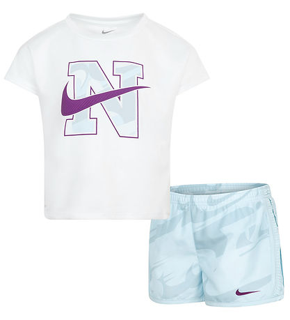 Nike Shortssæt - Shorts/T-shirt - Glacier Blue
