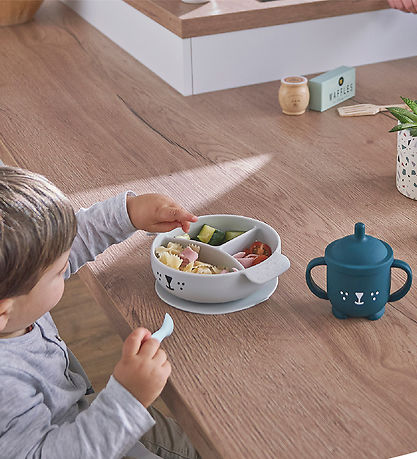 Babymoov Spisesæt - 4 Dele - Learn'isy - Grøn m. Print