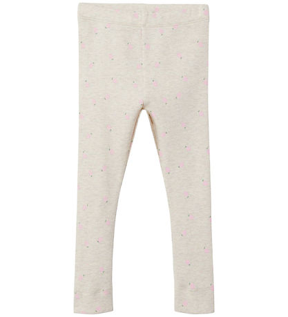 Name It Leggings - Rib - NmfDabua - Peyote Melange m. Jordbær